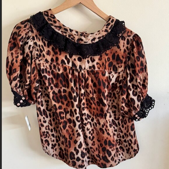 FREE PEOPLE LEOPARD TOP - Picture 3 of 5